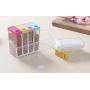 Daycount Spice Shaker Containers, Shaker Jars Seasoning Box with 6 Clear Condiment Jars Storage Organizer with Lids