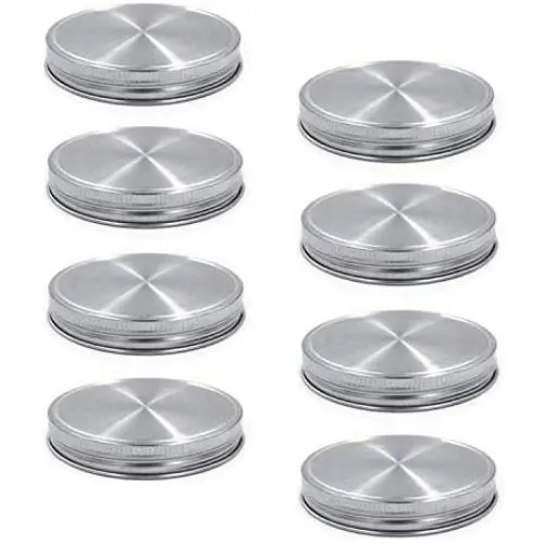8pcs Pack 304 Stainless Steel Wide Mouth Mason Jar Lids Storage Caps, Rust-proof and Leak-proof, Compatible with Ball & Kerr Mason Jars 8pcs Pack 304 Stainless Steel Wide Mouth Mason Jar Lids Storage Caps, Rust-proof and Leak-proof, Compatible with Ball & Kerr Mason Jars