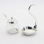 Moligh doll Aluminum alloy Condiment Pot Seasoning Container Spice Glass Jar Salt Sugar Bowl Pepper Coffee Storage Organizer Swan Rack Set Silver