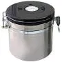 Homozy Airtight Kaffeebehälter, Edelstahlbehälter für die Küche, Kaffeemehl-Vault-Glas mit CO2-Ventil, Ideal für Tee, Kaffee und Zuckeraufbewahrung (S)