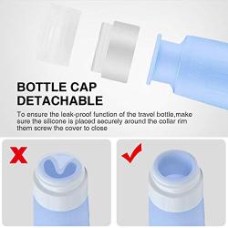 Travel Bottles TSA Approved, TCJJ 3oz BPA Free Silicone Travel Container, Leakproof Squeeze Travel Tube Cream Jars with Bag, Toiletry Bottle Set for Cosmetic Shampoo Conditioner Lotion Liquids (9 Pcs)