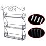 Pentaero 3-Tier Spice Rack Spice Jars Bottle Holder Storage Organizer Shelf for Kitchen, Wrought Iron Kitchen Rack, Kitchen Rack, Kitchen Storage Rack, Wall-Mounted Seasoning Rack (Black)