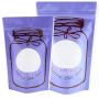 100 Double-Sided Clear Round Window Glass Jar Design Stand-Up Pouch (3.9" x 6.3", Purple w/Clear Window)