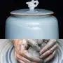 Tea Canister,Tea Jar Ceramic Sealed Cans With Lid Large Capacity Household Storage Tank Extra Large, Candy Jars, Food Storage Tank Kitchen (Color : Blue, Size : XS) Tea Canister,Tea Jar Ceramic Sealed Cans With Lid Large Capacity Household Storage Tank Extra Large, Candy Jars, Food Storage Tank Kitchen (Color : Blue, Size : XS)