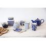 London Pottery Out of The Blue Coffee Container/Tea Caddy/Sugar Pot, Stoneware, Navy Blue Stripe Design, 13 x 13 x 16.5 cm