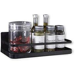 Refrigerator Spice Rack Black Organizer Single Tier Lightweight Spice Storage Magnetic Fridge Jar of Olive Oil Salt Pepper Small Things