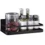Schwarzer Gewürzregal Organizer Einzelstufiges Leichtes Spice Storage Magnetische Kühlschrankgläser für Olivenöl Salz Pfeffer Kleine Dinge