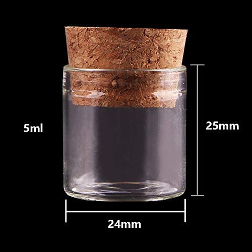 | Storage Bottles & Jars | 5ml/10ml/12ml Small Test Tube with Cork Stopper Bottles Tiny Glass Bottle Jars Vials DIY Craft 50pcs | by HUDITOOLS | 1 PCs