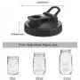 4er Pack Kunststoff Weitmuнд Mason Jar Flip Cap Dichtung für Ball & Kerr Mason Jar, Ideal zum Trinken und Lebensmittelaufbewahren (Schwarz)