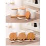 LQQGXLCondiment bottle, jar condiment storage box Spice jar white, ceramic sugar jar with lid, condiment jar, seasoning box set with lid spoon and tray