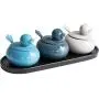 Bouteille à épices OPaida, Rangement Cuisine, Forme Caneton, 250ml (avec cuillère), pour Sel/Poivre/Maïzena/Sucre, Cadeau Créatif pour la Maison, Jeu de 3 Pièces