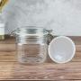 Xdodnev 250ML Plastic Square Clip Top Storage Jar with Airtight Seal Lid Kitchen Food Container Tableware Preserving Cosmetic Cream Organizer