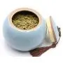 Wahdawn Porcelain Tea Jar with Airtight Lid, 8.8 Ounces(250g) Ceramic Container Coffee Canister Sugar Caddy Pot, Kitchen Storage Organizer Traditional Decor Collection,Business Craft Gift (Blue)