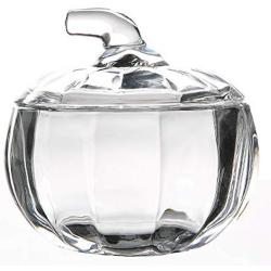 MISS TUTU Pumpkin Shape Crystal Glass Snack Jar Sugar Pot Storage Lid