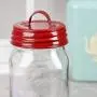 Factory Direct Craft Package of 12 Solid Red Enamelware Lids with Handles Small Mouth Canning Jar Lids with Handles