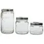 Mason Craft & More Airtight Kitchen Food Storage Clear Glass Pop Up Lid Canister, 3 Piece Pop Up Canister Set