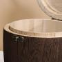 Sdoveb Wooden Barrel Canister Storage Caddy for Tea Leaf Flour Coffee Bean (Khaki)