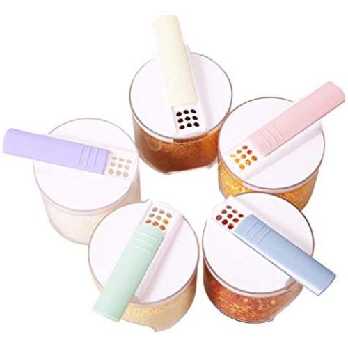 xiangliood Clear Seasoning Spice Shaker Box Condiment Jar Container Storage Set of 5