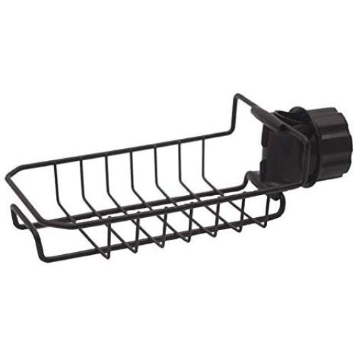 Küchenregal, Gewürzregal- Küchenarmaturen Ablaufregal, Schieberegal für Geschirrtücher Ball-Spüle Lagerrack für Gewürzglas, Dose, Flasche und mehr Multifunktionales Besteckregal Lagerrack (Farbe: Schwarz)