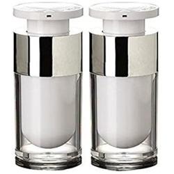 erioctry 2PCS 15ml/30ml/50ml White Empty Portable Refillable High-Grade Acrylic Airless Vacuum Pump Bottle Vial Travel Cream Lotion Toner Container Pot (15ml/ 0.5oz)