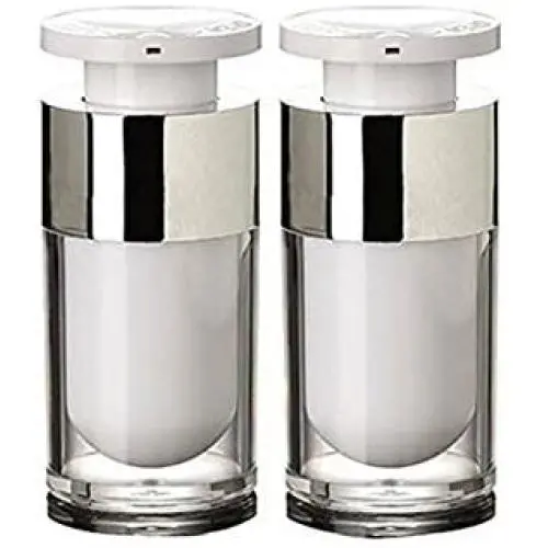 Eriocty 2er Set 15ml/30ml/50ml Weiße Tragbare Refillbare Hochwertige Acryl Airless Vakuum Pumpen Flasche Vial Reise Creme Lotion Toner Behälter (15ml/ 0.5oz)