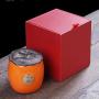 Keramikbehälter für Wohnzimmer und Küche, Porzellan Dekoration Behälter für Tee, Zucker, dekorative Accessoires (Farbe: Orange, Größe: 9,29 x 9,21 x 1,5 cm)