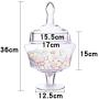 HOUSIYU Glass Candy Jar Creative Ornaments Transparent Storage Jar with Lid Candy Buffet/Wedding Center Home, 3.2L