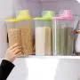 Plastic Food Kitchen Container Sealed Crisper Grains Tank Storage Kitchen Sorting Rice Storage Box Container Jars Green 2.5L