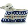 Polish Pottery 4?-inch Bunny Shaped Jar (Mosquito Theme) + Certificate of Authenticity