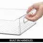 Organisateur de Rangement en Plastique Transparent pour Frigo/Congélo - mDesign (Lot de 6) – Boîtes pour Fruits, Légumes, Yaourts, Snacks, Pâtes – 35.6 cm (14