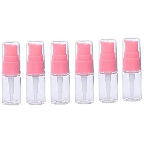erioctry 10ML Portable Empty Refillable Bottle Cream Shampoo Lotion Treatment Pump Bottle with Cap Travel Bottles Toiletries Liquid Container for Cosmetic Make-up Pack of 6 (Transparent)