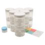 Clear 8 Ounce PET Round Plastic Jars with White Lids, with 1 Mini Jar, 12 Pack (C8WMJ12)