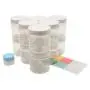 Clear 8 Ounce PET Round Plastic Jars with White Lids, with 1 Mini Jar, 12 Pack (C8WMJ12)