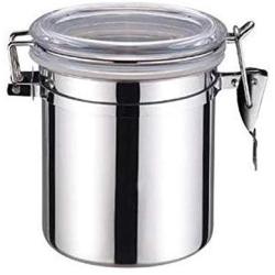 Coffee bean sealed can Small And Light Stainless Steel Airtight Coffee Storage Canister Keeper Kitchen Sealed Cans Storage Tank For Coffee Beans Keep dry (Color : One color, Size : 1012.5cm)