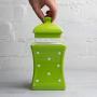 City to Cottage Handmade Lime Green and White Polka Dot Large Ceramic 31.5oz/900ml Kitchen Storage Jar with Lid | Pottery Canister, Cookie Jar, Housewarming Gift