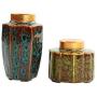 Retro Teaware Chinese Tea Caddies Green Black Tea Box Caddies Ceramics Tea Storage Canday Coffee Powder Tea Container,f