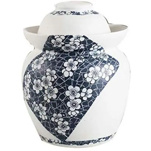 Keramik-Kimchi-Topf, Doppelhaube, Essiggurken-Eimer, Essiggurken-Eimer, Essiggurken-Eimer, Salz-Ente-Ei-Eimer, Lebensmittelbehälter (Farbe: Weiß, Größe: 202025cm)