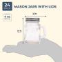 Juvale Clear Glass Mason Jars 4 oz with Silver Lids, 24 Pieces