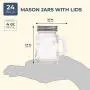 Juvale Klare Glas Mason Gläser 4 oz mit Silberverschlüssen, 24 Stück