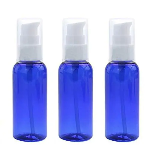 3PCS 50ml/1.7oz Empty Refillable Blue Plastic Pump Press Bottle Makeup Cosmetic Container Lotion Dispenser Bottle Jar Vial Holder Pot Travel Storage for Emulsion Essence Serum 3PCS 50ml/1.7oz Empty Refillable Blue Plastic Pump Press Bottle Makeup Cosmetic Container Lotion Dispenser Bottle Jar Vial Holder Pot Travel Storage for Emulsion Essence Serum