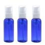 3PCS 50ml/1.7oz Empty Refillable Blue Plastic Pump Press Bottle Makeup Cosmetic Container Lotion Dispenser Bottle Jar Vial Holder Pot Travel Storage for Emulsion Essence Serum
