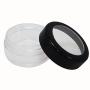 Travel Sample Plastic Clear Jar w Window Black Rim Cap 4 Kind of Capacities (2 Sets)