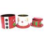 Christmas Nesting Cookie Tins with Lids - Santa Claus and Snowman Nesting Boxes Candy, Cookie, Treats and Chocolate Decorative Holiday Storage Jars