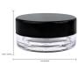 50 Jars Beauticom 3 Grams / 3ml Premium Quality Round Clear Jar with Lid for Cosmetics, Lotion, Cream, Make Up, Bead, Charm, Rhinestone, Accessories and Much More! (Black Lid)