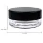 (50 Pcs) Beauticom 3G/3ML Round Clear Jars with Black Lids for Pills, Medication, Ointments and Other Beauty and Health Aids - BPA Free