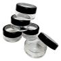 Plastic Clear Storage w Window Black Rim Cap Travel Sample Case 10 gr (Pack of 5)