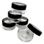 Klare Plastik-Aufbewahrungsbox mit schwarzem Randdeckel, Reisegröße 10 g (Pack von 5)