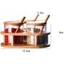 Mini Spice Jars Glass seasoning jar set with bamboo spoon bamboo cover kitchen supplies
