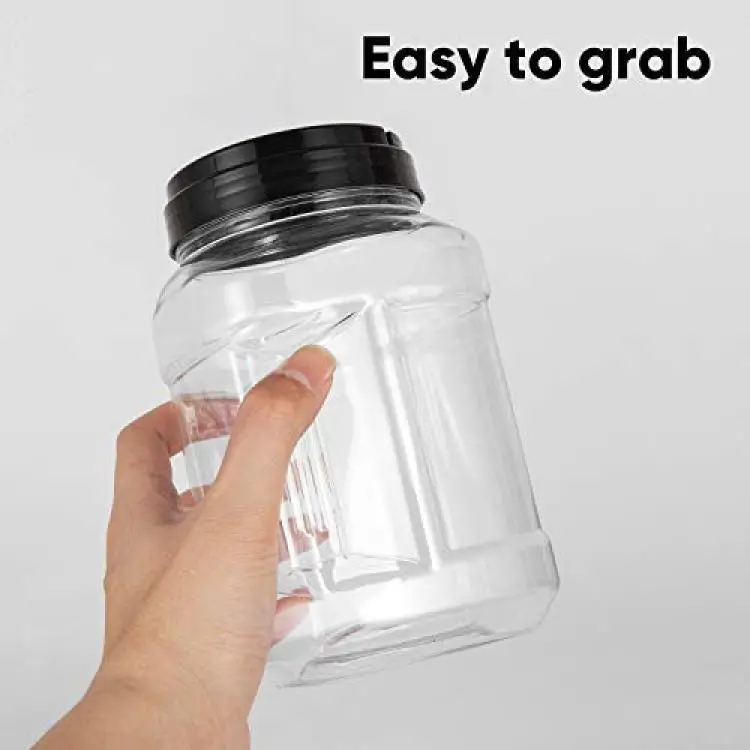 Acopa 40 oz. Clear Stackable Square Glass Jar