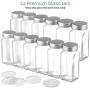 8 Oz Glass Spice Jars with Lids - Set of 12 5 3/8" X 2 ? A 1 Opening Clear